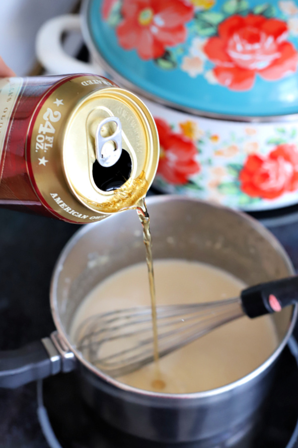 Adding beer to Welsh Rarebit sauce