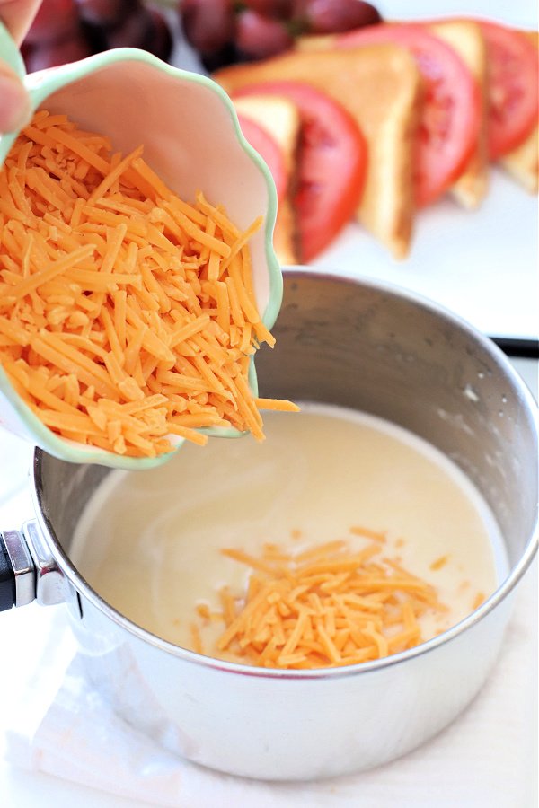 Cheddar cheese for Welsh Rarebit sauce