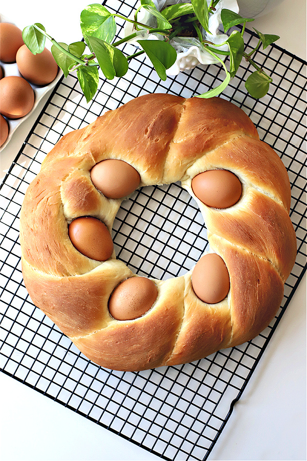 ready to frost a beautiful Easter Bread