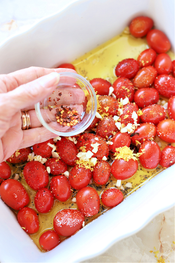 red pepper flakes for baked tomato & feta. pasta