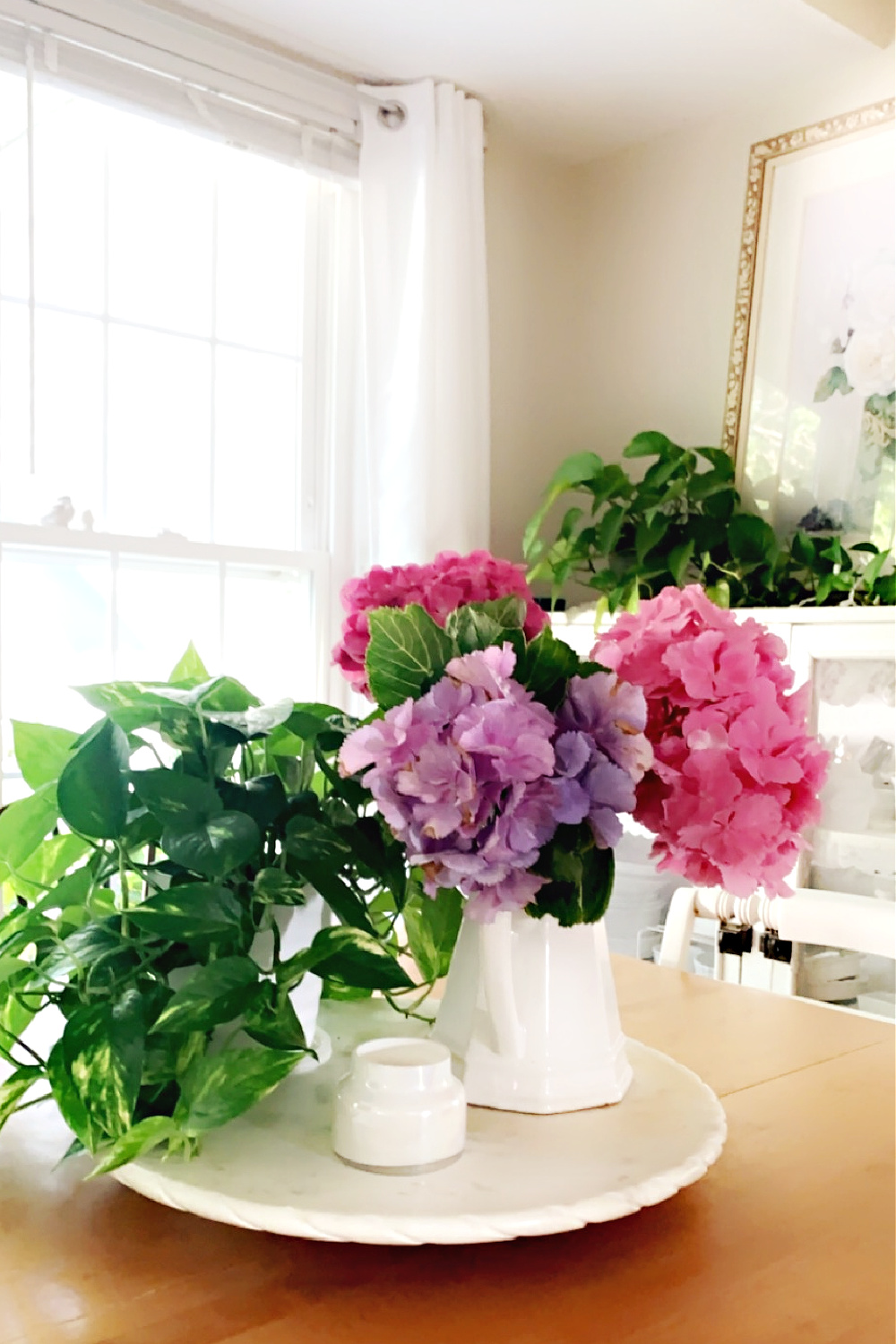 Hydrangea flowers gathered after the rain