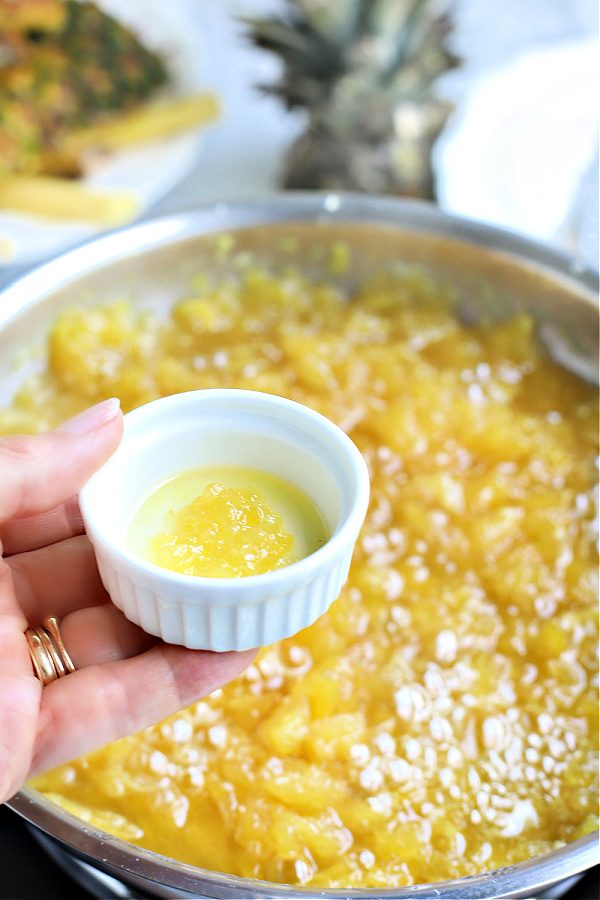 testing for thickness in Pineapple Jam