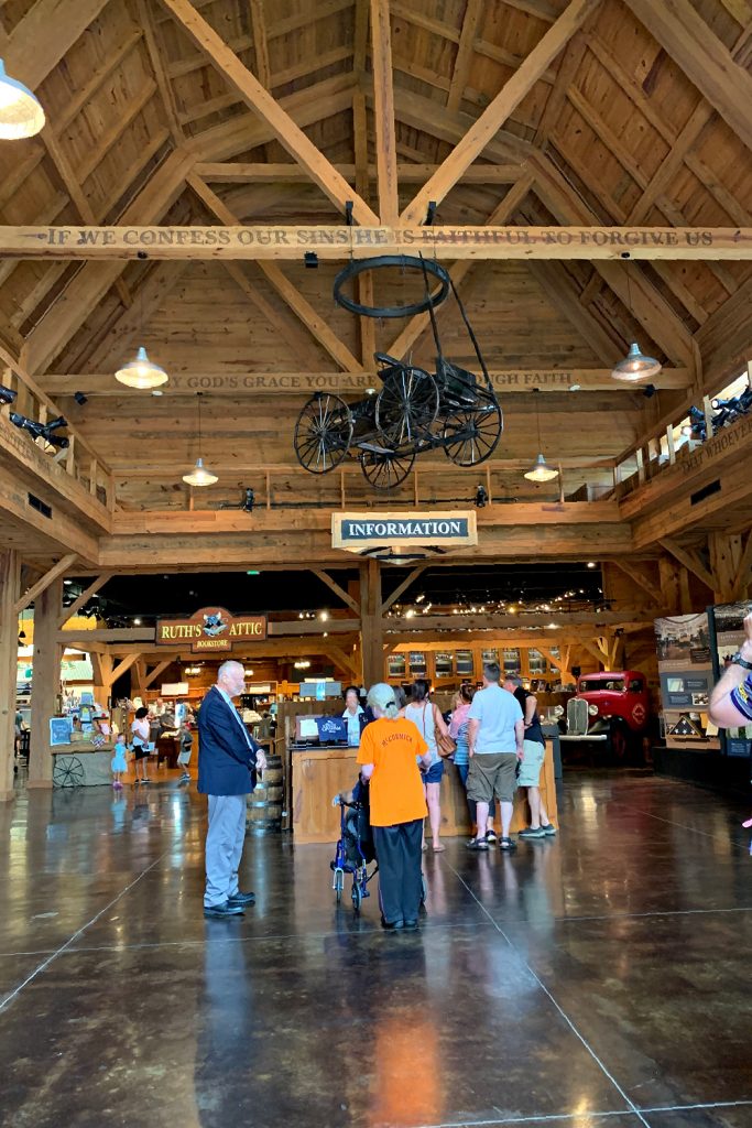 Welcome center of The Billy Graham Library in Charlotte, NC. where Ruth and Billy are interred. Stroll through the barn-shaped building designed to reflect his journey from a humble farm boy to a world-renowned ambassador of God’s love.