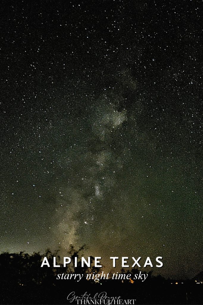 Night time stars over the dark Alpine Texas sky