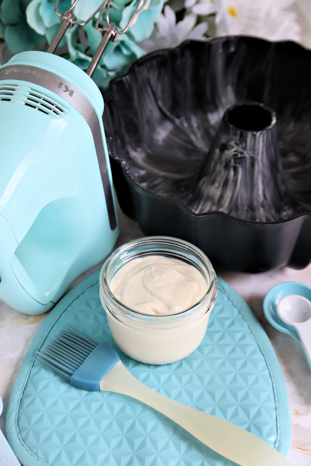 An easy 3-ingredients recipe for cake pan release so your Bundt and cakes pop right out with no sticking, breaking or cracking.