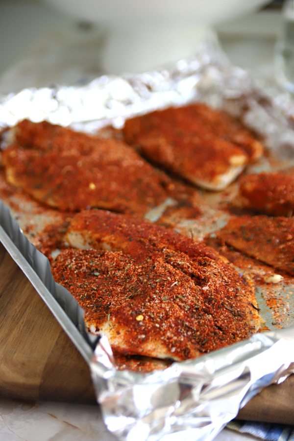 Backed blackened tilapia from the oven