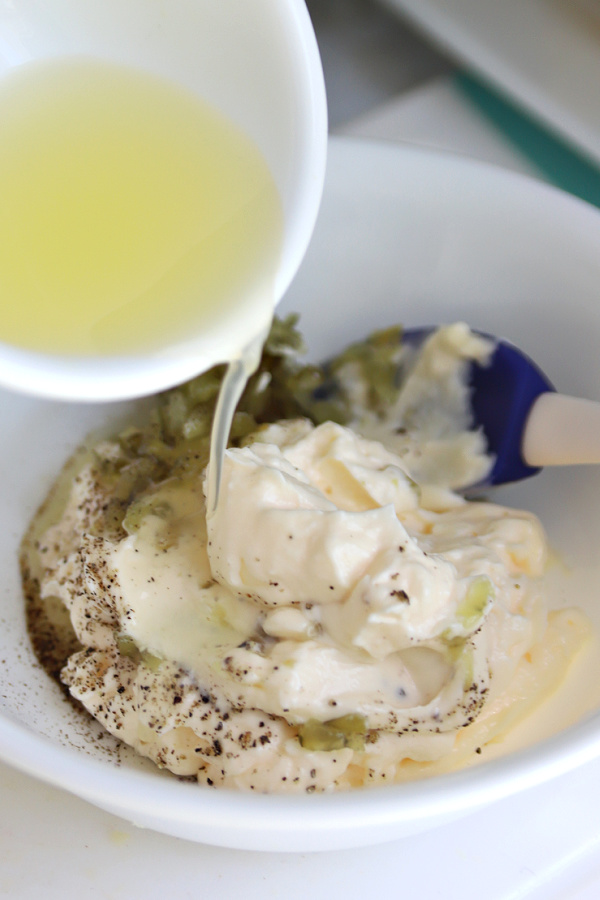 Ingredients for homemade tartar sauce for blackened tilapia