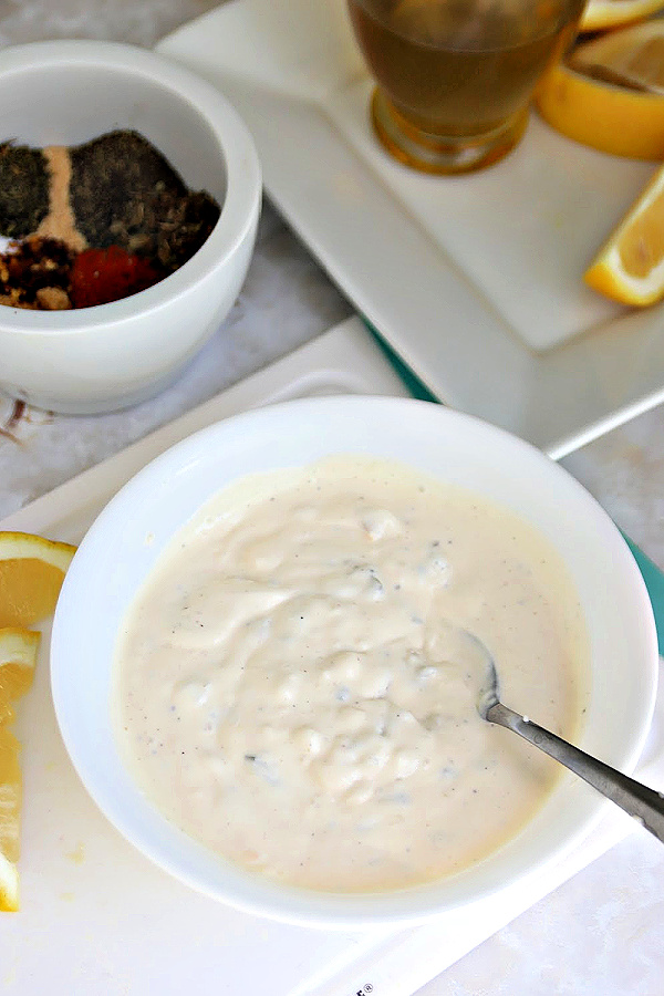 Easy Recipe for homemade tartar sauce for fish and blackened tilapia.