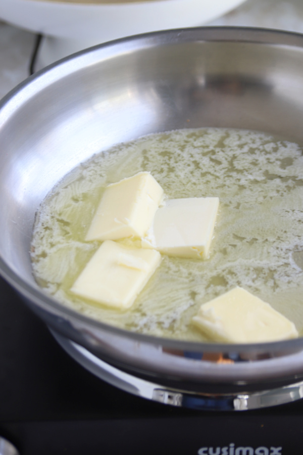 Melting butter in a skillet