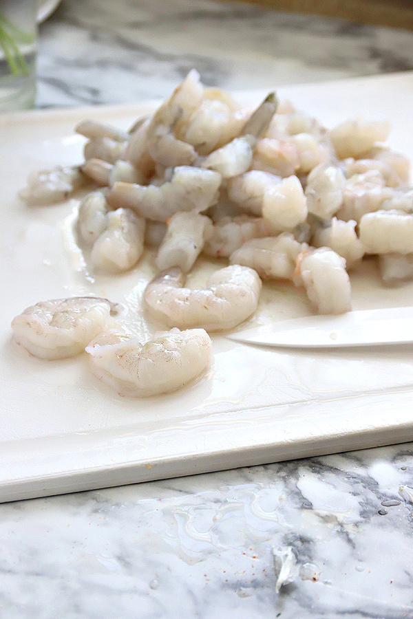 Fresh shrimp for shrimp and corn chowder